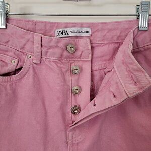 Zara 5-Pocket Pink Straight Leg Jeans